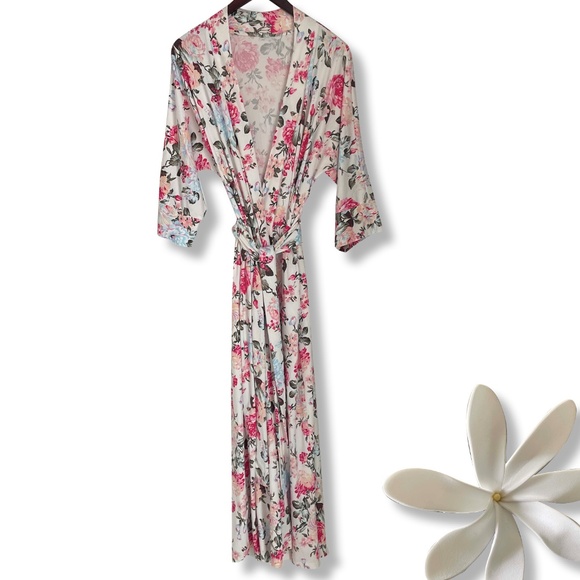 Pretty floral print full length robe | Medium - Picture 11 of 12